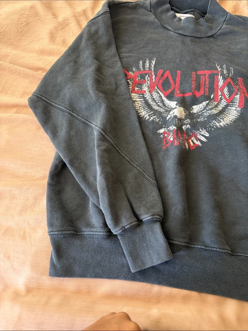 Anine Bing Graphic Gray Saint Revolution Sweatshirt Size S - Picture 4 of 9